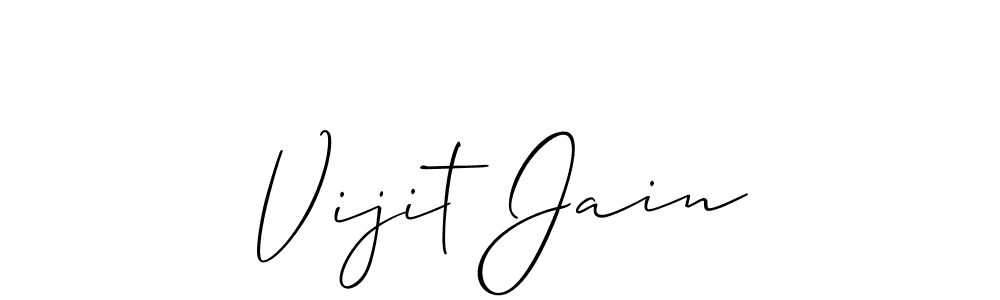 How to make Vijit Jain name signature. Use Allison_Script style for creating short signs online. This is the latest handwritten sign. Vijit Jain signature style 2 images and pictures png
