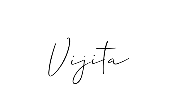 How to make Vijita name signature. Use Allison_Script style for creating short signs online. This is the latest handwritten sign. Vijita signature style 2 images and pictures png