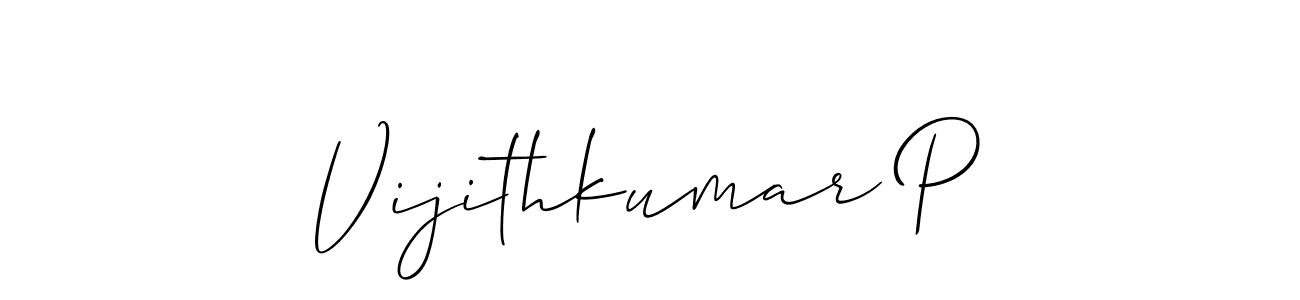 How to make Vijithkumar P signature? Allison_Script is a professional autograph style. Create handwritten signature for Vijithkumar P name. Vijithkumar P signature style 2 images and pictures png