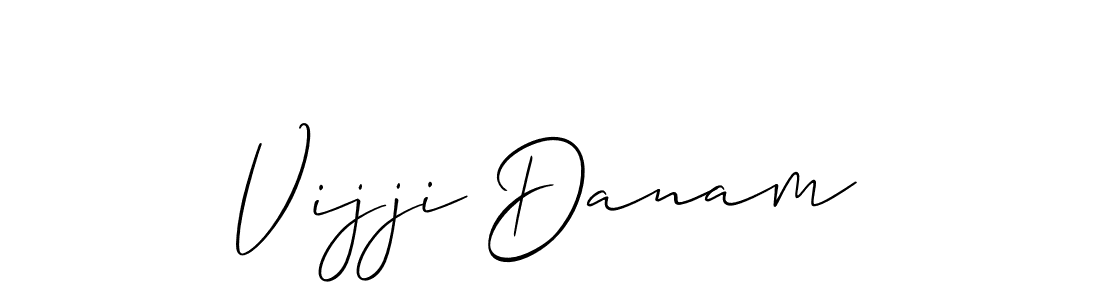 Also You can easily find your signature by using the search form. We will create Vijji Danam name handwritten signature images for you free of cost using Allison_Script sign style. Vijji Danam signature style 2 images and pictures png