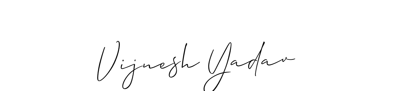 Create a beautiful signature design for name Vijnesh Yadav. With this signature (Allison_Script) fonts, you can make a handwritten signature for free. Vijnesh Yadav signature style 2 images and pictures png