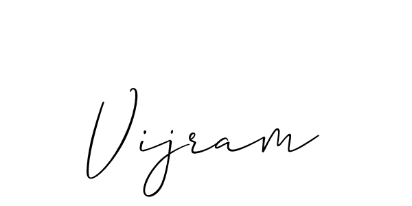 Design your own signature with our free online signature maker. With this signature software, you can create a handwritten (Allison_Script) signature for name Vijram. Vijram signature style 2 images and pictures png