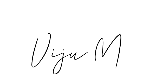 Use a signature maker to create a handwritten signature online. With this signature software, you can design (Allison_Script) your own signature for name Viju M. Viju M signature style 2 images and pictures png