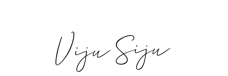 How to make Viju Siju name signature. Use Allison_Script style for creating short signs online. This is the latest handwritten sign. Viju Siju signature style 2 images and pictures png