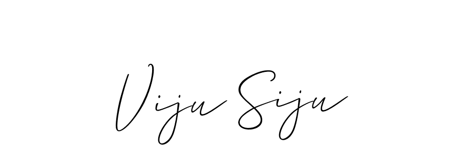 The best way (Allison_Script) to make a short signature is to pick only two or three words in your name. The name Viju Siju include a total of six letters. For converting this name. Viju Siju signature style 2 images and pictures png