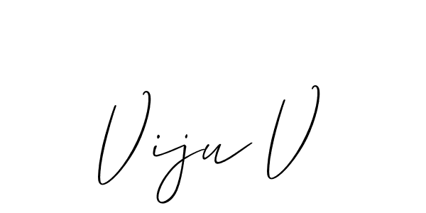 You should practise on your own different ways (Allison_Script) to write your name (Viju V) in signature. don't let someone else do it for you. Viju V signature style 2 images and pictures png