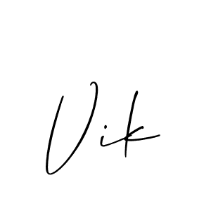 Design your own signature with our free online signature maker. With this signature software, you can create a handwritten (Allison_Script) signature for name Vik. Vik signature style 2 images and pictures png