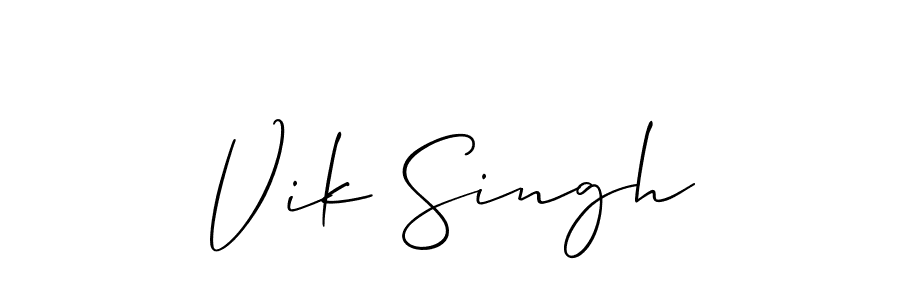 How to make Vik Singh name signature. Use Allison_Script style for creating short signs online. This is the latest handwritten sign. Vik Singh signature style 2 images and pictures png