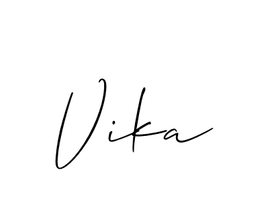 Use a signature maker to create a handwritten signature online. With this signature software, you can design (Allison_Script) your own signature for name Vika. Vika signature style 2 images and pictures png