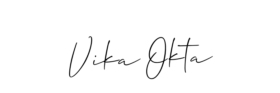 if you are searching for the best signature style for your name Vika Okta. so please give up your signature search. here we have designed multiple signature styles  using Allison_Script. Vika Okta signature style 2 images and pictures png