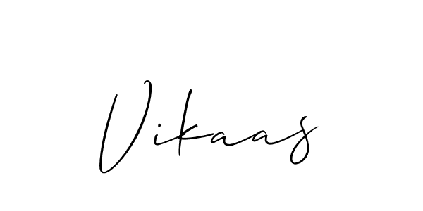 Also we have Vikaas name is the best signature style. Create professional handwritten signature collection using Allison_Script autograph style. Vikaas signature style 2 images and pictures png