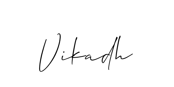 Also You can easily find your signature by using the search form. We will create Vikadh name handwritten signature images for you free of cost using Allison_Script sign style. Vikadh signature style 2 images and pictures png