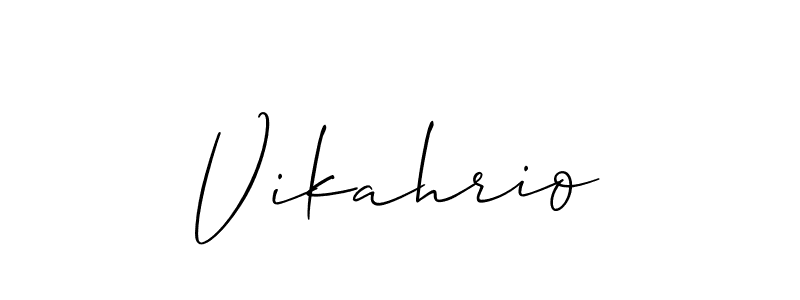 How to make Vikahrio name signature. Use Allison_Script style for creating short signs online. This is the latest handwritten sign. Vikahrio signature style 2 images and pictures png