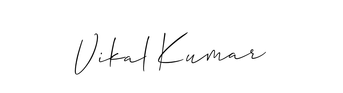 Use a signature maker to create a handwritten signature online. With this signature software, you can design (Allison_Script) your own signature for name Vikal Kumar. Vikal Kumar signature style 2 images and pictures png