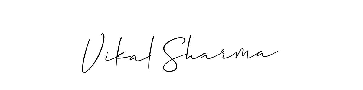 if you are searching for the best signature style for your name Vikal Sharma. so please give up your signature search. here we have designed multiple signature styles  using Allison_Script. Vikal Sharma signature style 2 images and pictures png