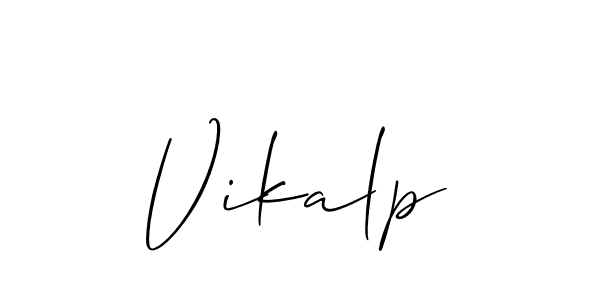 Create a beautiful signature design for name Vikalp. With this signature (Allison_Script) fonts, you can make a handwritten signature for free. Vikalp signature style 2 images and pictures png