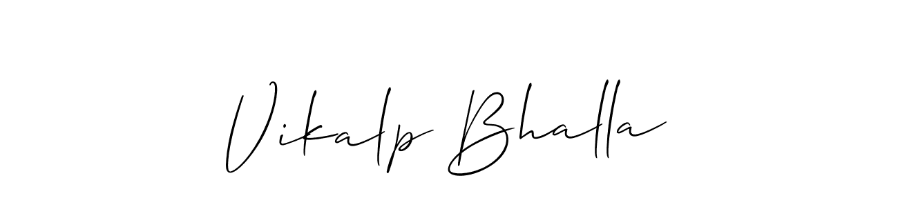 Also You can easily find your signature by using the search form. We will create Vikalp Bhalla name handwritten signature images for you free of cost using Allison_Script sign style. Vikalp Bhalla signature style 2 images and pictures png