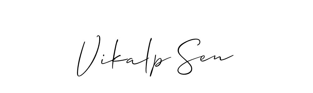 Design your own signature with our free online signature maker. With this signature software, you can create a handwritten (Allison_Script) signature for name Vikalp Sen. Vikalp Sen signature style 2 images and pictures png