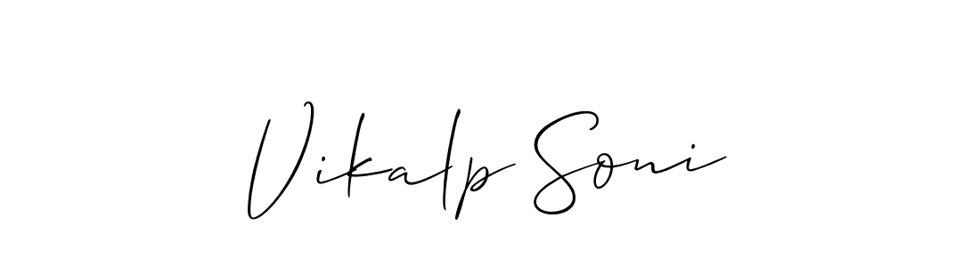 Design your own signature with our free online signature maker. With this signature software, you can create a handwritten (Allison_Script) signature for name Vikalp Soni. Vikalp Soni signature style 2 images and pictures png