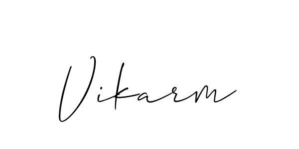 Design your own signature with our free online signature maker. With this signature software, you can create a handwritten (Allison_Script) signature for name Vikarm. Vikarm signature style 2 images and pictures png