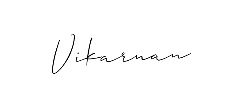 Use a signature maker to create a handwritten signature online. With this signature software, you can design (Allison_Script) your own signature for name Vikarnan. Vikarnan signature style 2 images and pictures png