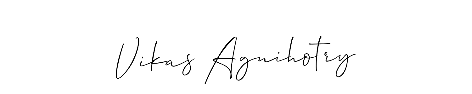 Also we have Vikas Agnihotry name is the best signature style. Create professional handwritten signature collection using Allison_Script autograph style. Vikas Agnihotry signature style 2 images and pictures png