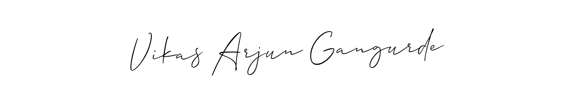 The best way (Allison_Script) to make a short signature is to pick only two or three words in your name. The name Vikas Arjun Gangurde include a total of six letters. For converting this name. Vikas Arjun Gangurde signature style 2 images and pictures png