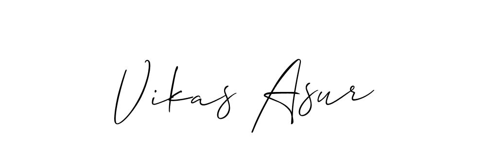 if you are searching for the best signature style for your name Vikas Asur. so please give up your signature search. here we have designed multiple signature styles  using Allison_Script. Vikas Asur signature style 2 images and pictures png