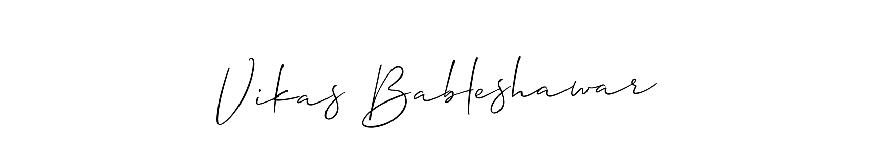 Make a beautiful signature design for name Vikas Bableshawar. With this signature (Allison_Script) style, you can create a handwritten signature for free. Vikas Bableshawar signature style 2 images and pictures png