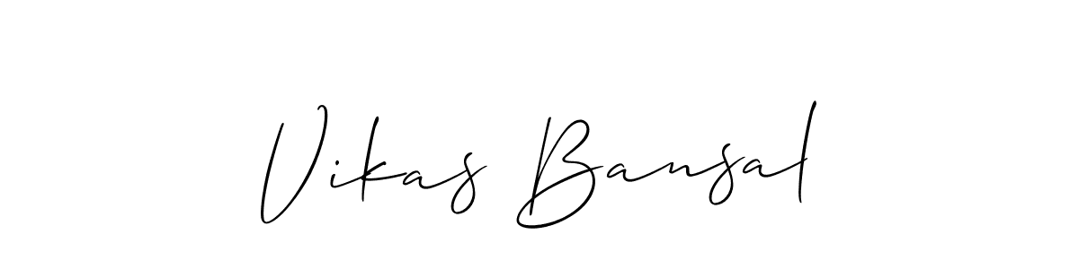 Also we have Vikas Bansal name is the best signature style. Create professional handwritten signature collection using Allison_Script autograph style. Vikas Bansal signature style 2 images and pictures png