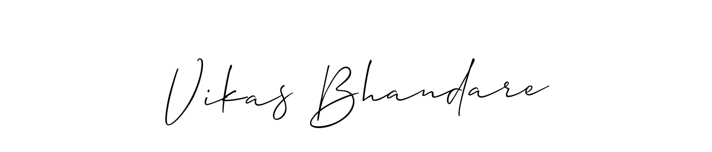 Design your own signature with our free online signature maker. With this signature software, you can create a handwritten (Allison_Script) signature for name Vikas Bhandare. Vikas Bhandare signature style 2 images and pictures png
