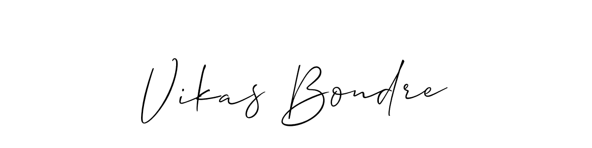 Create a beautiful signature design for name Vikas Bondre. With this signature (Allison_Script) fonts, you can make a handwritten signature for free. Vikas Bondre signature style 2 images and pictures png