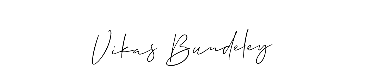 Create a beautiful signature design for name Vikas Bundeley. With this signature (Allison_Script) fonts, you can make a handwritten signature for free. Vikas Bundeley signature style 2 images and pictures png