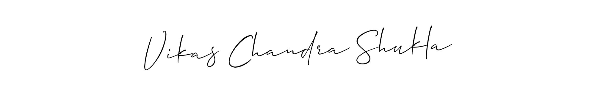 Allison_Script is a professional signature style that is perfect for those who want to add a touch of class to their signature. It is also a great choice for those who want to make their signature more unique. Get Vikas Chandra Shukla name to fancy signature for free. Vikas Chandra Shukla signature style 2 images and pictures png