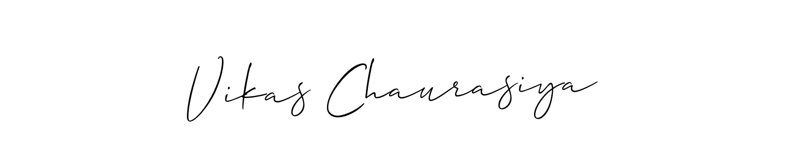 Allison_Script is a professional signature style that is perfect for those who want to add a touch of class to their signature. It is also a great choice for those who want to make their signature more unique. Get Vikas Chaurasiya name to fancy signature for free. Vikas Chaurasiya signature style 2 images and pictures png