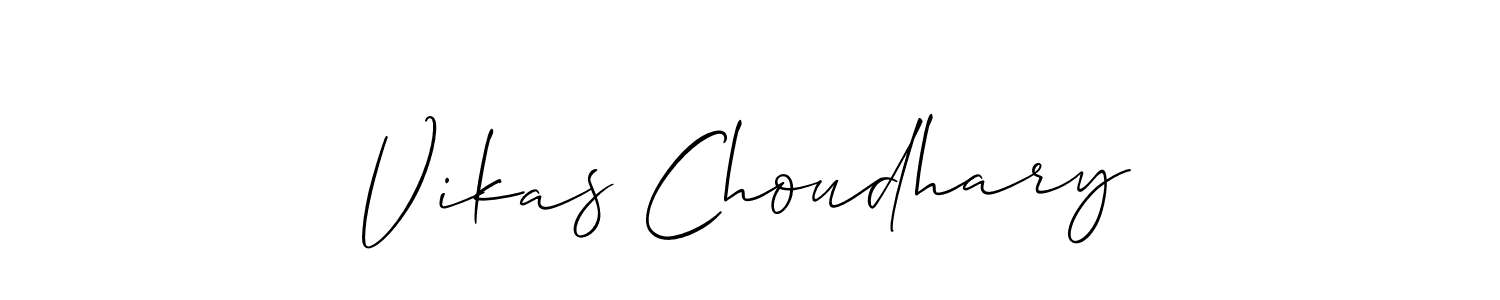 Make a beautiful signature design for name Vikas Choudhary. With this signature (Allison_Script) style, you can create a handwritten signature for free. Vikas Choudhary signature style 2 images and pictures png