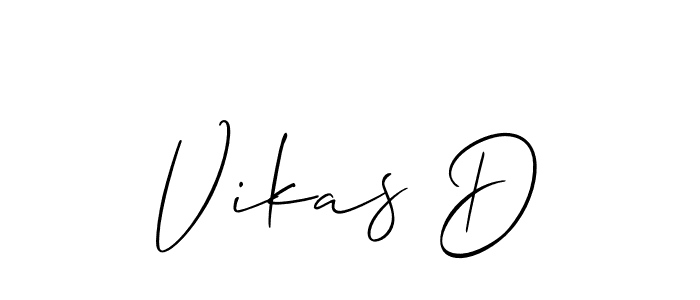 Create a beautiful signature design for name Vikas D. With this signature (Allison_Script) fonts, you can make a handwritten signature for free. Vikas D signature style 2 images and pictures png