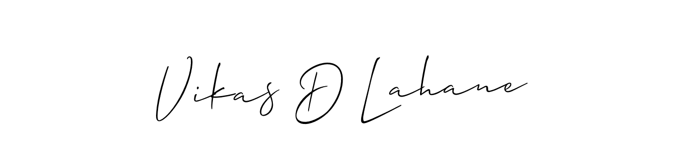 This is the best signature style for the Vikas D Lahane name. Also you like these signature font (Allison_Script). Mix name signature. Vikas D Lahane signature style 2 images and pictures png