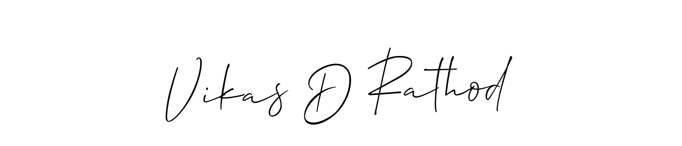 Make a short Vikas D Rathod signature style. Manage your documents anywhere anytime using Allison_Script. Create and add eSignatures, submit forms, share and send files easily. Vikas D Rathod signature style 2 images and pictures png