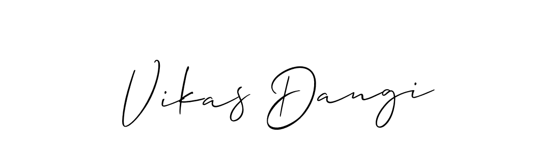 if you are searching for the best signature style for your name Vikas Dangi. so please give up your signature search. here we have designed multiple signature styles  using Allison_Script. Vikas Dangi signature style 2 images and pictures png