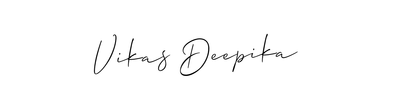 Also You can easily find your signature by using the search form. We will create Vikas Deepika name handwritten signature images for you free of cost using Allison_Script sign style. Vikas Deepika signature style 2 images and pictures png