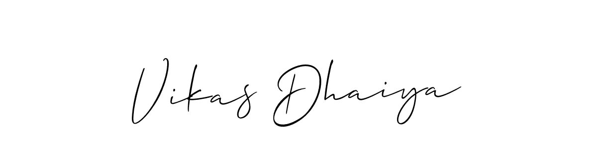 How to make Vikas Dhaiya signature? Allison_Script is a professional autograph style. Create handwritten signature for Vikas Dhaiya name. Vikas Dhaiya signature style 2 images and pictures png