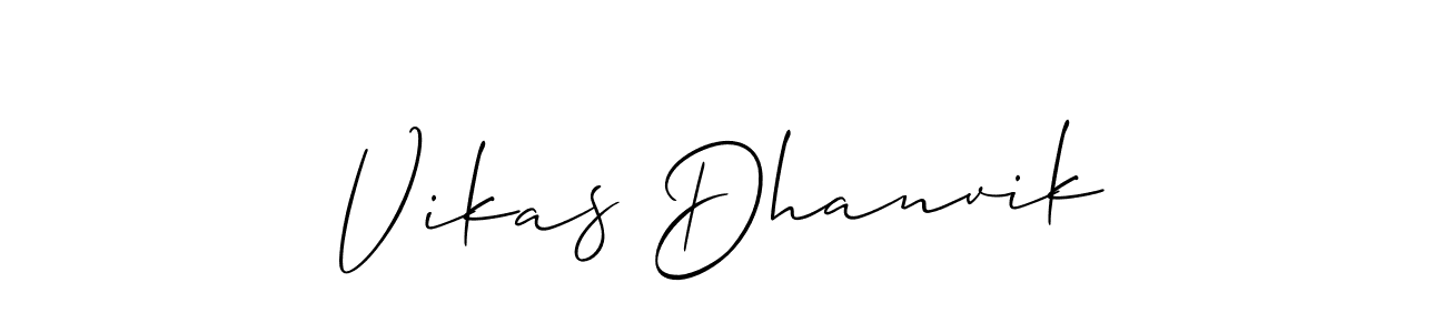 You should practise on your own different ways (Allison_Script) to write your name (Vikas Dhanvik) in signature. don't let someone else do it for you. Vikas Dhanvik signature style 2 images and pictures png