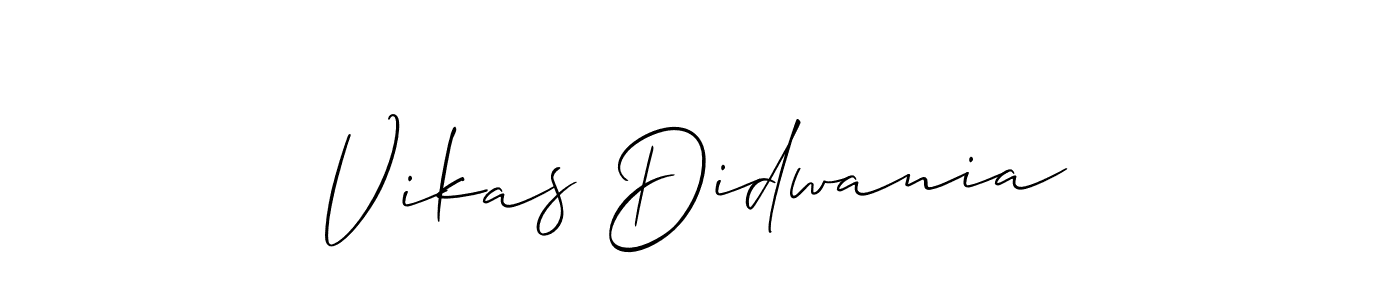 How to make Vikas Didwania signature? Allison_Script is a professional autograph style. Create handwritten signature for Vikas Didwania name. Vikas Didwania signature style 2 images and pictures png