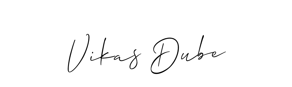 Make a beautiful signature design for name Vikas Dube. With this signature (Allison_Script) style, you can create a handwritten signature for free. Vikas Dube signature style 2 images and pictures png