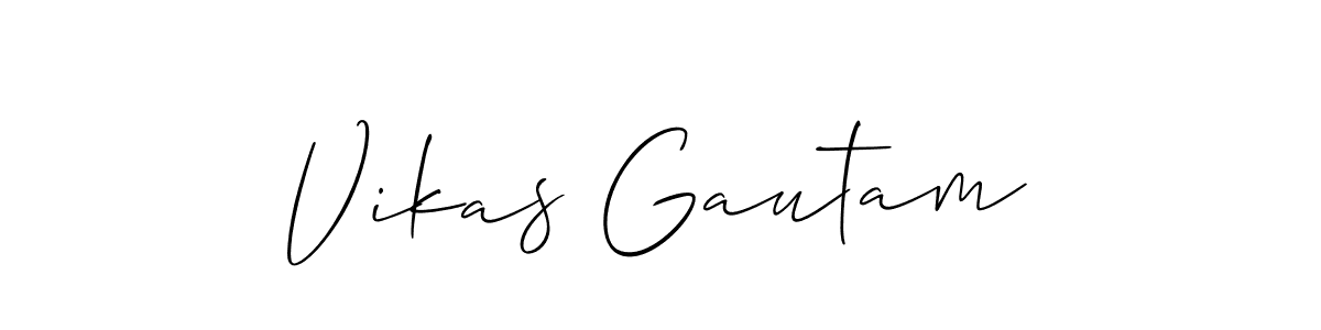 How to make Vikas Gautam name signature. Use Allison_Script style for creating short signs online. This is the latest handwritten sign. Vikas Gautam signature style 2 images and pictures png