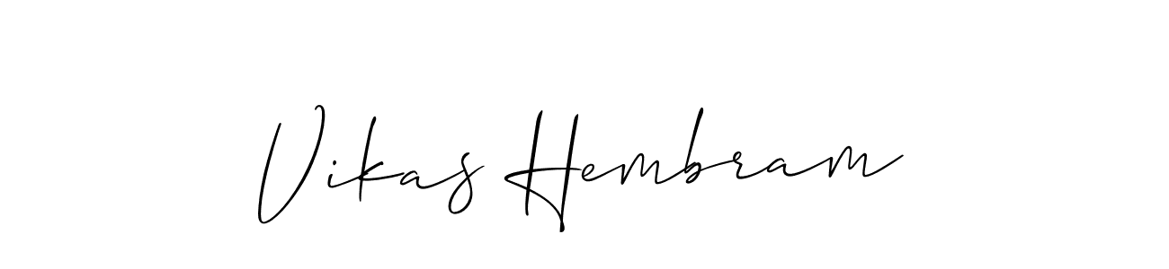 Vikas Hembram stylish signature style. Best Handwritten Sign (Allison_Script) for my name. Handwritten Signature Collection Ideas for my name Vikas Hembram. Vikas Hembram signature style 2 images and pictures png