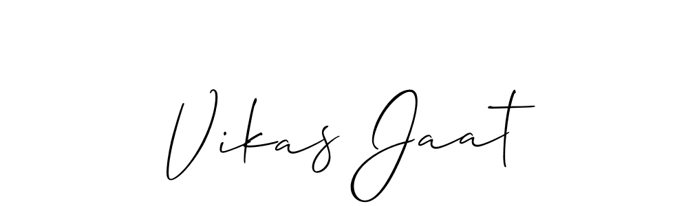 How to make Vikas Jaat name signature. Use Allison_Script style for creating short signs online. This is the latest handwritten sign. Vikas Jaat signature style 2 images and pictures png