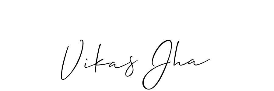 Make a beautiful signature design for name Vikas Jha. With this signature (Allison_Script) style, you can create a handwritten signature for free. Vikas Jha signature style 2 images and pictures png