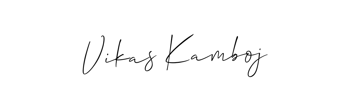 if you are searching for the best signature style for your name Vikas Kamboj. so please give up your signature search. here we have designed multiple signature styles  using Allison_Script. Vikas Kamboj signature style 2 images and pictures png